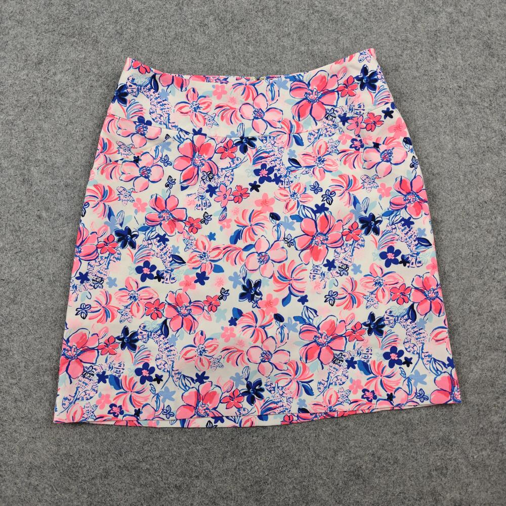 Lilly Pulitzer Skort Womens 00 Multicolor Floral Lined Stretch Zip Casual Spring